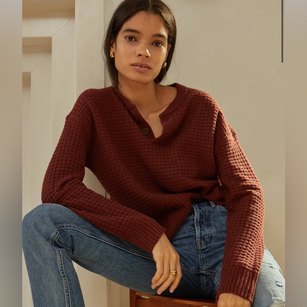 Everlane Cashmere Belgian Waffle Henley